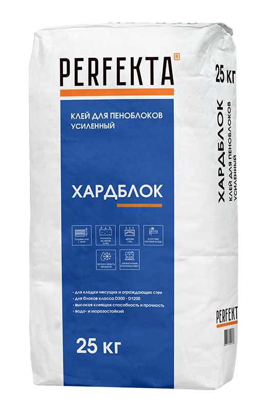 Клей для пеноблоков усиленный Хардблок, 25 кг