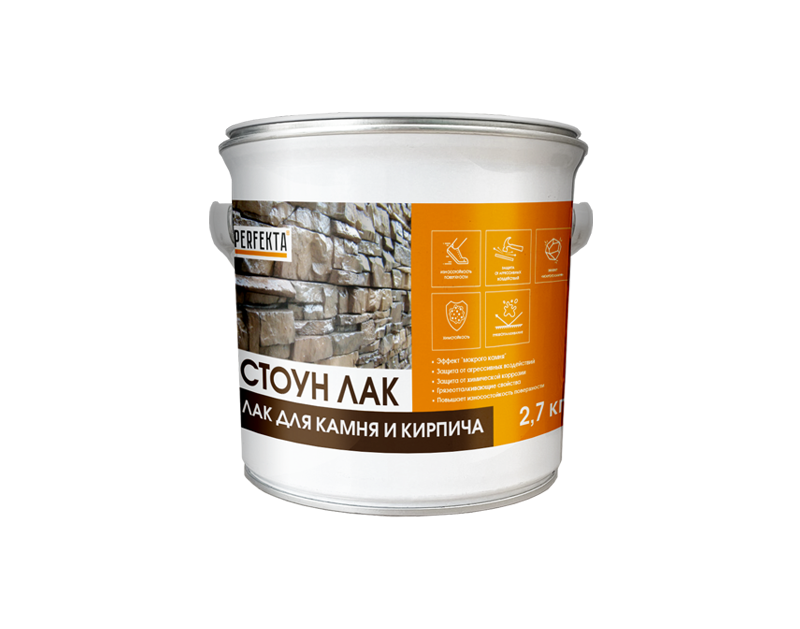 Лак для камня и кирпича Стоун Лак, 2,7 кг